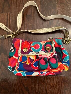 Coach Multicolor Op Art Shoulder/Crossbody Bag